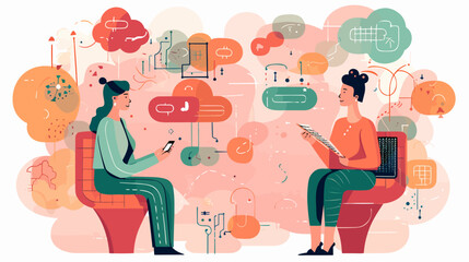Concept vector illustration of LLM (Large Language Models).	
