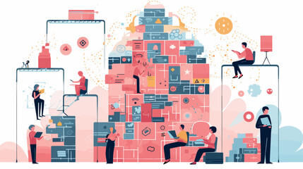 Concept vector illustration of LLM (Large Language Models).	
