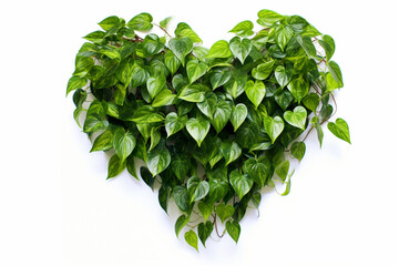 Obraz na płótnie Canvas Heart-shaped variegated green leaves