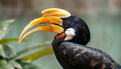Close up of a horned hornbill 2023
