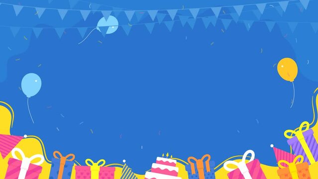 BIRTHDAY animated background. suitable for placing on birthday and children's content