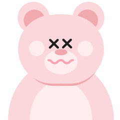 Fototapeta premium Cute Pink Bear Character Emoji