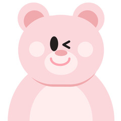 Obraz na płótnie Canvas Cute Pink Bear Character Emoji
