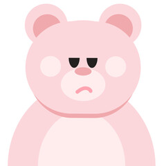 Cute Pink Bear Character Emoji