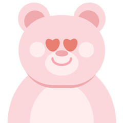 Cute Pink Bear Character Emoji