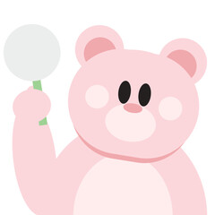 Fototapeta premium Cute Pink Bear Character Emoji