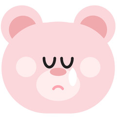 Cute Pink Bear Character Emoji