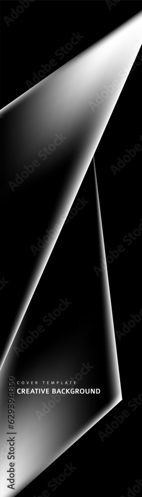 Poster abstract black, white and gray triangle overlaying layer background. modern style. you can use for a