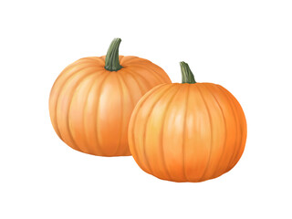 ハロウィンカボチャの水彩イラスト