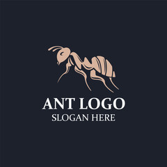 Fototapeta na wymiar Ant logo design silhouette. Isolated animal ants on background design