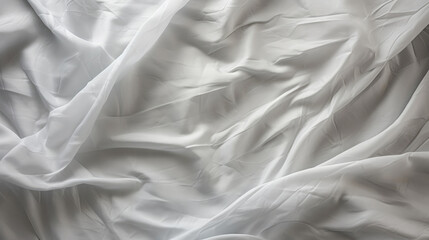 Closeup of white crumpled paper, light gray luxury texture abstract background.