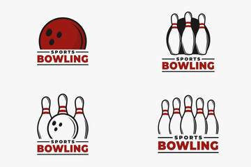 bowling sport vector template collection. sport ball graphic illustration set.