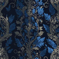 dark-toned royal-style background with intricate pattern, seamless pattern