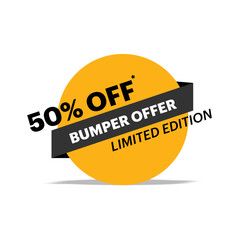 Vector 50 percent off sale label