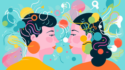 Fototapeta premium Concept vector illustration of LLM (Large Language Models). 