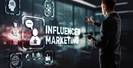 Influencer marketing concept. Business Internet concept