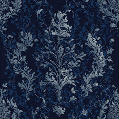 dark-toned royal-style background with intricate pattern, seamless pattern