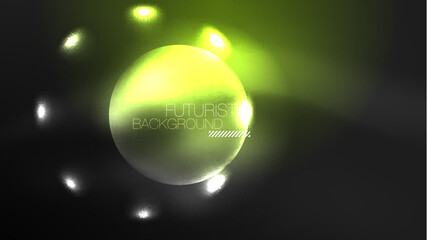 Circles with bright neon shiny light effects, abstract background wallpaper design