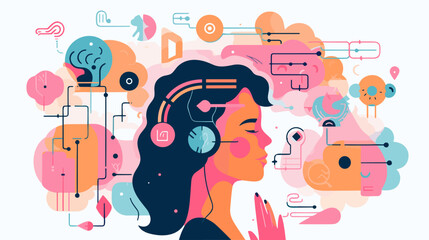 Concept vector illustration of LLM (Large Language Models).	