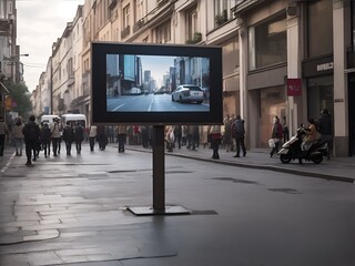 Big tv screen in the city