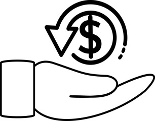 Cashback icon, money back, cash back rebates. Replaceable vector design.