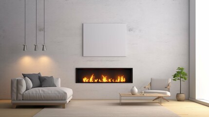 Simple modern living room interior in white. Generative AI