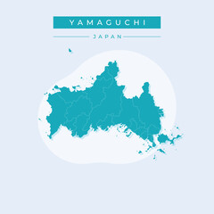 Vector illustration vector of Yamaguchi map japan