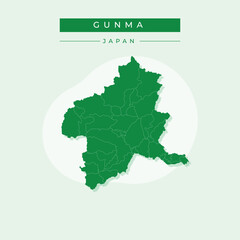 Vector illustration vector of Gunma map japan