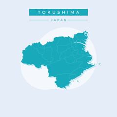 Vector illustration vector of Tokushima map japan
