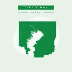 Vector illustration vector of Tokyo Bay map japan