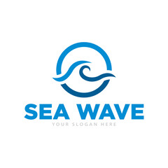 Sea Waves Logo Design Illustration