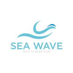 Obraz premium Sea Waves Logo Design Illustration