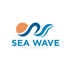 Sea Waves Logo Design Illustration