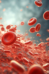 red blood cells, erythrocytes, macro photo