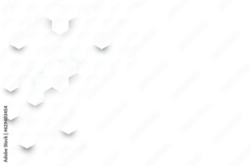 Aufkleber abstract and minimal grey background with shape of hexagonal and shadow. futuristic concept with fre