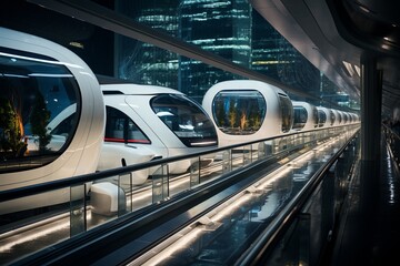 Futuristic Transportation Hub, Generative AI