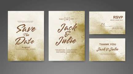 Save the date with watercolor background. Design for your invitation.