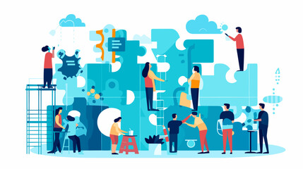 Fototapeta premium Concept vector illustration of LLM (Large Language Models). 