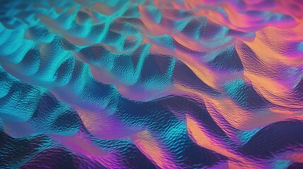 Holographic foil waves abstract background. Generative AI