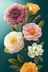 collection of different flower generated by AI