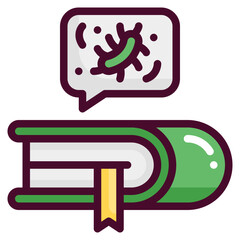 Biology education fill outline icon