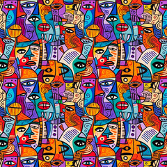 Doodle Eyes Art Seamless Pattern Background Wallpaper 7