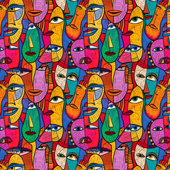 Doodle Eyes Art Seamless Pattern Background Wallpaper 5