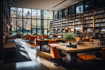 Library Filled With Design Books, Generative AI