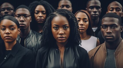 Group of black people isolated for Black history month and Juneteenth, Generative ai