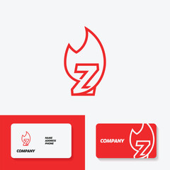 Fire Alphabet Logo Z