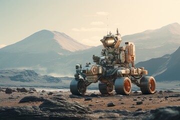 Space Rover Exploring The Surface Of A Planet, Generative AI  - Powered by Adobe