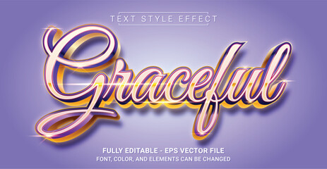 Graceful Text Style Effect. Editable Graphic Text Template.