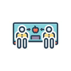 Color illustration icon for middle