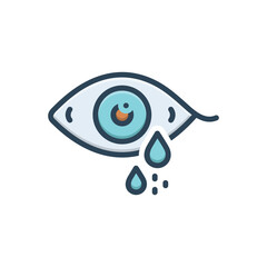 Color illustration icon for tears